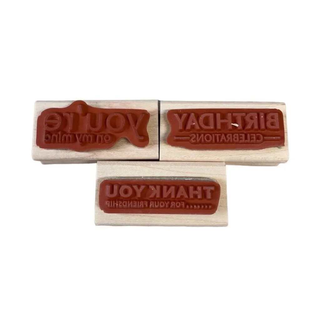 Stampin Up Upsy Daisy Birthday Friendship Greetings‎ Wood Ink Stamp Partial Set